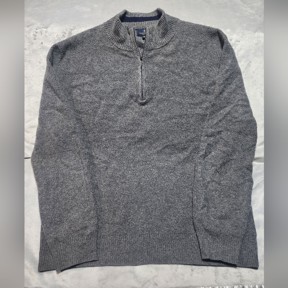 Men's Brooks Brothers Gray Half-Zip Cashmere Sweater. XL. EUC